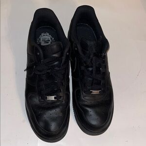 Nike Men’s Air Force 1 Low - All Black Leather. Size 13